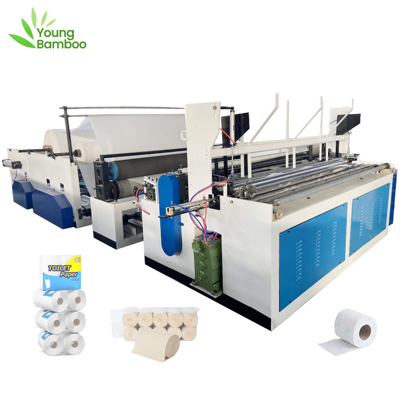 Custom YB 1575 automatic toilet tissue paper making machine in stock factory and manufacturers Young Bamboo